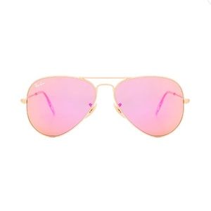 Ray-Ban Aviator Flash Lenses in Gold & Cyclamen Mirror